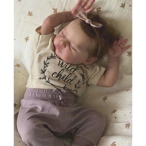 🆕20Inch Soft Silicone Vinyl Baby Dolls  Purple-laura Girl with Closed Eyes